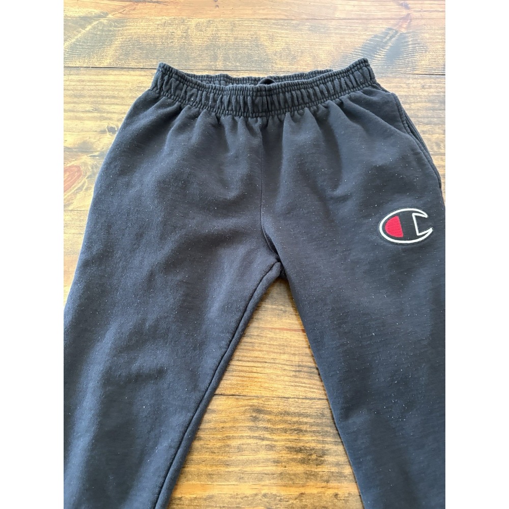 Champion Jogger Sweatpants Men Medium Black Tapered Leg Cotton Blend Athletic